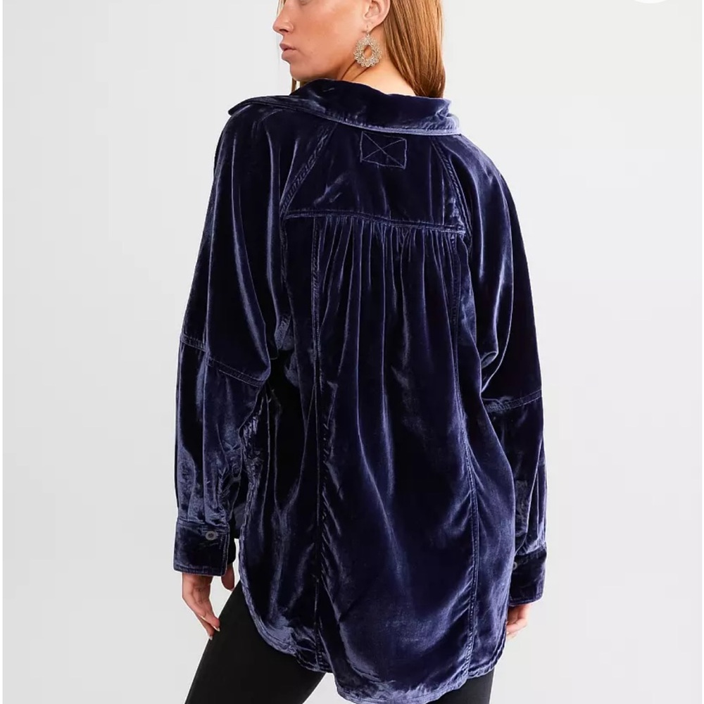 NWOT Free People Night Skies Velvet Blouse, size small - Picture 3 of 6